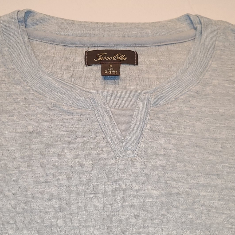 Tasso Elba split crewneck sterling heather